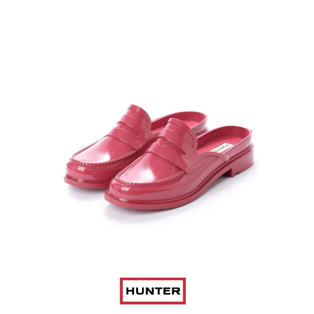 Hunter backless hot sale gloss penny loafer