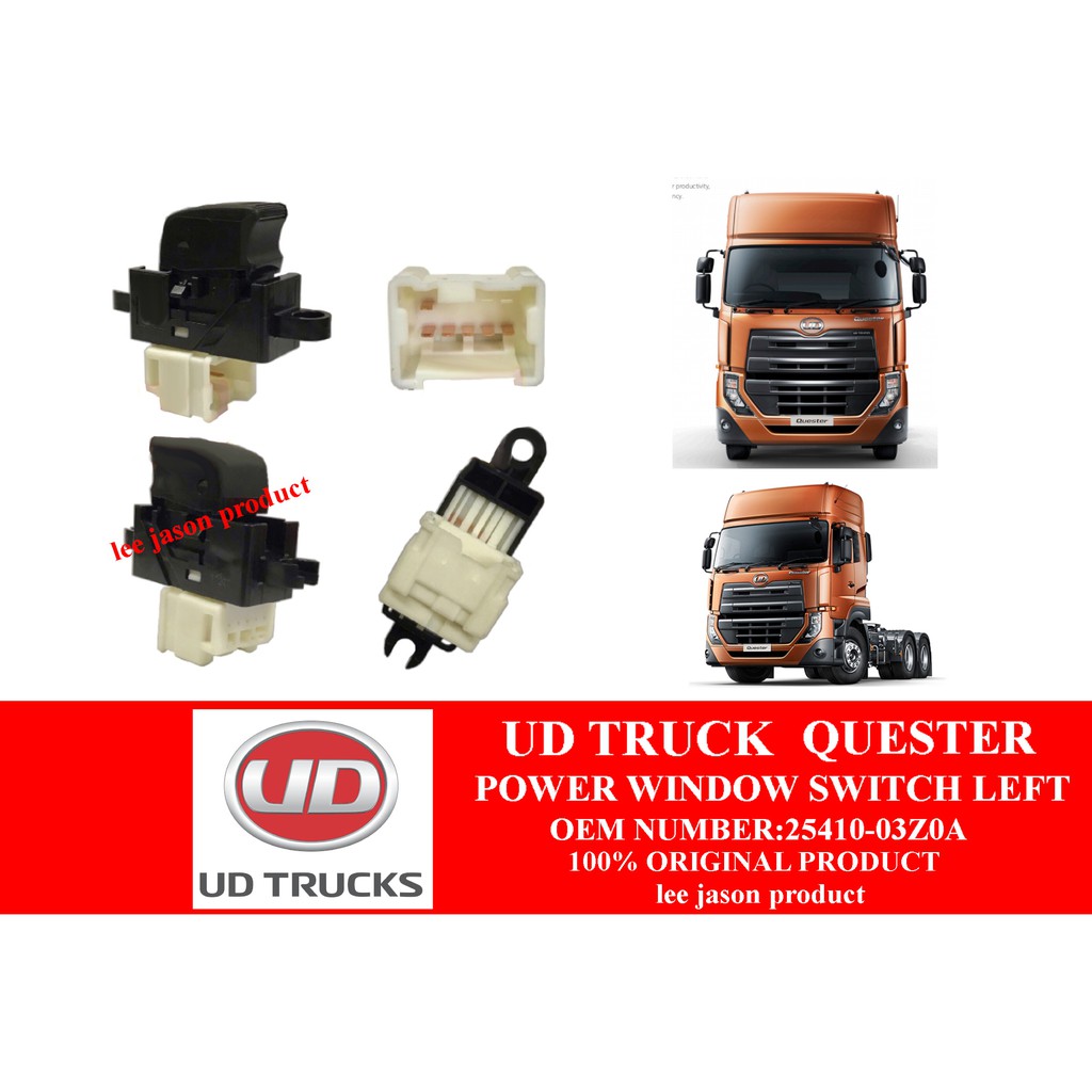 NISSAN UD TRUCK QUESTER POWER WINDOW SWITCH LEFT SINGLE 25410-03Z0A ...