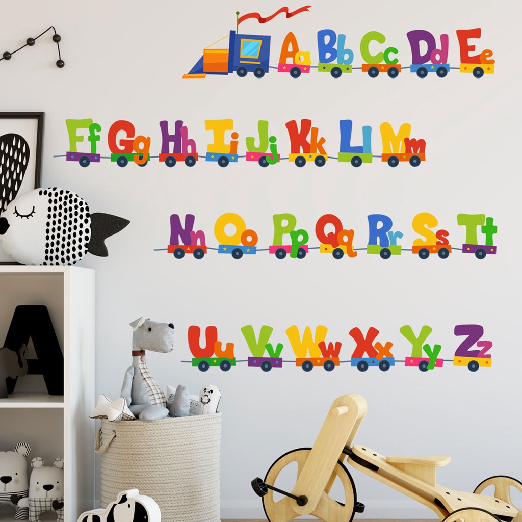 Alphabet Wall Decals Train Kids Wall Stickers, ABC Wall Stickers ...