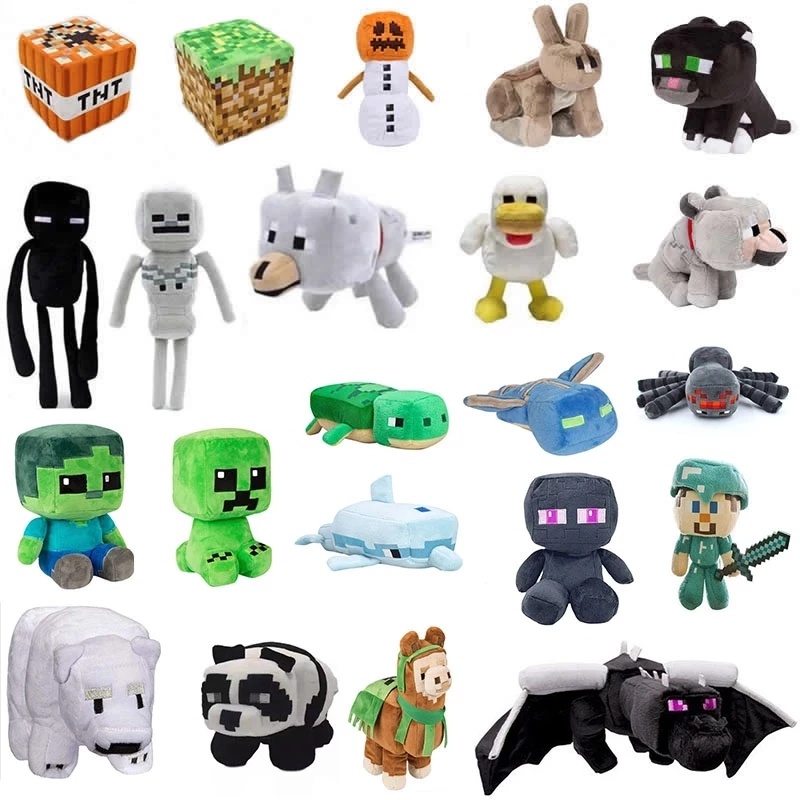 Minecraft Stuffed Plush Toys Creeper Spider Enderman Steve Wolf Bat ...