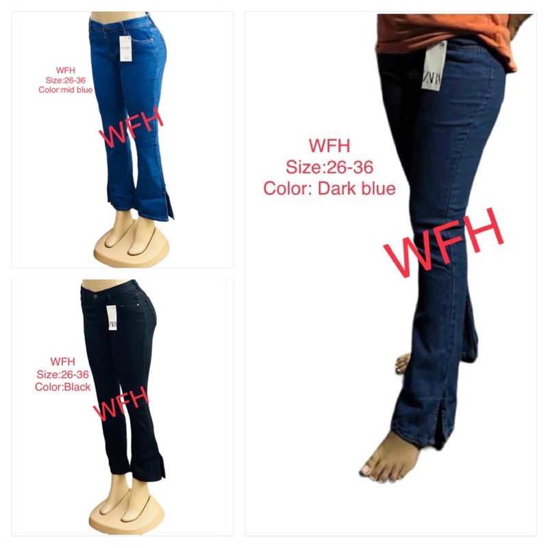 [BELAH TAPI POTONG]{)BOOTCUT JEANS FOR LADIES KAIN DENIM BERGETAH ...
