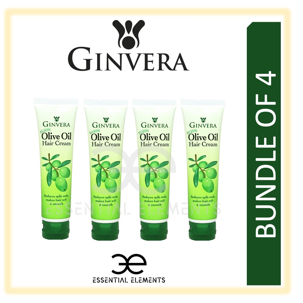 GINVERA [BUNDLE OF 4] OLIVE OIL HAIR CREAM NONGREASY 100GCHAMOMILE