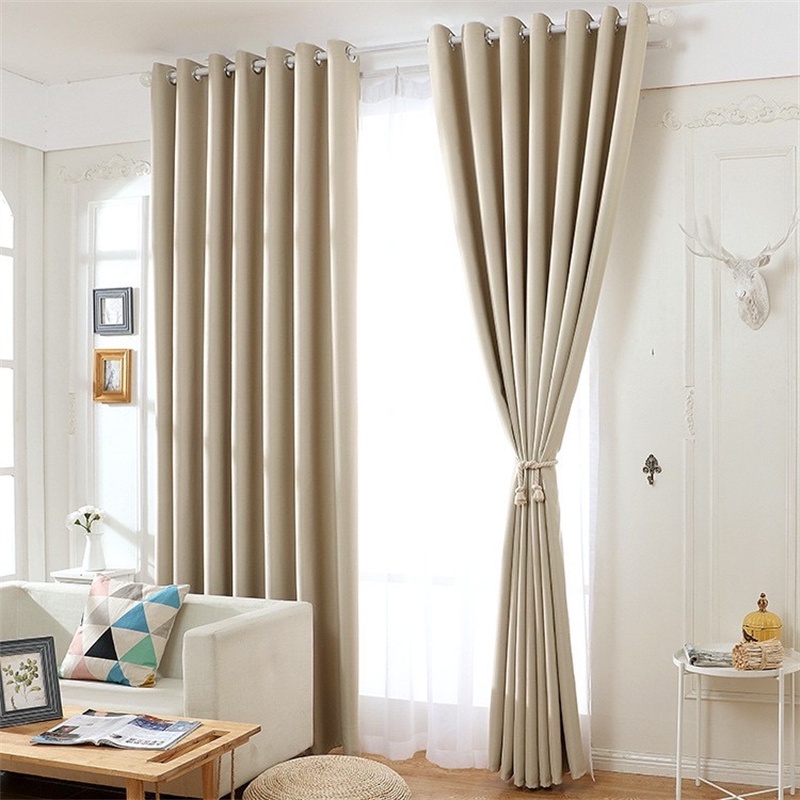 Solid Color Blackout Curtain for Livingroom Bedroom Modern Half Length ...