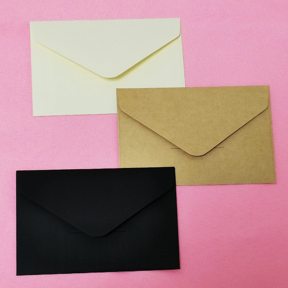 20PCS Classical White Black Kraft Blank Mini Envelopes Wedding