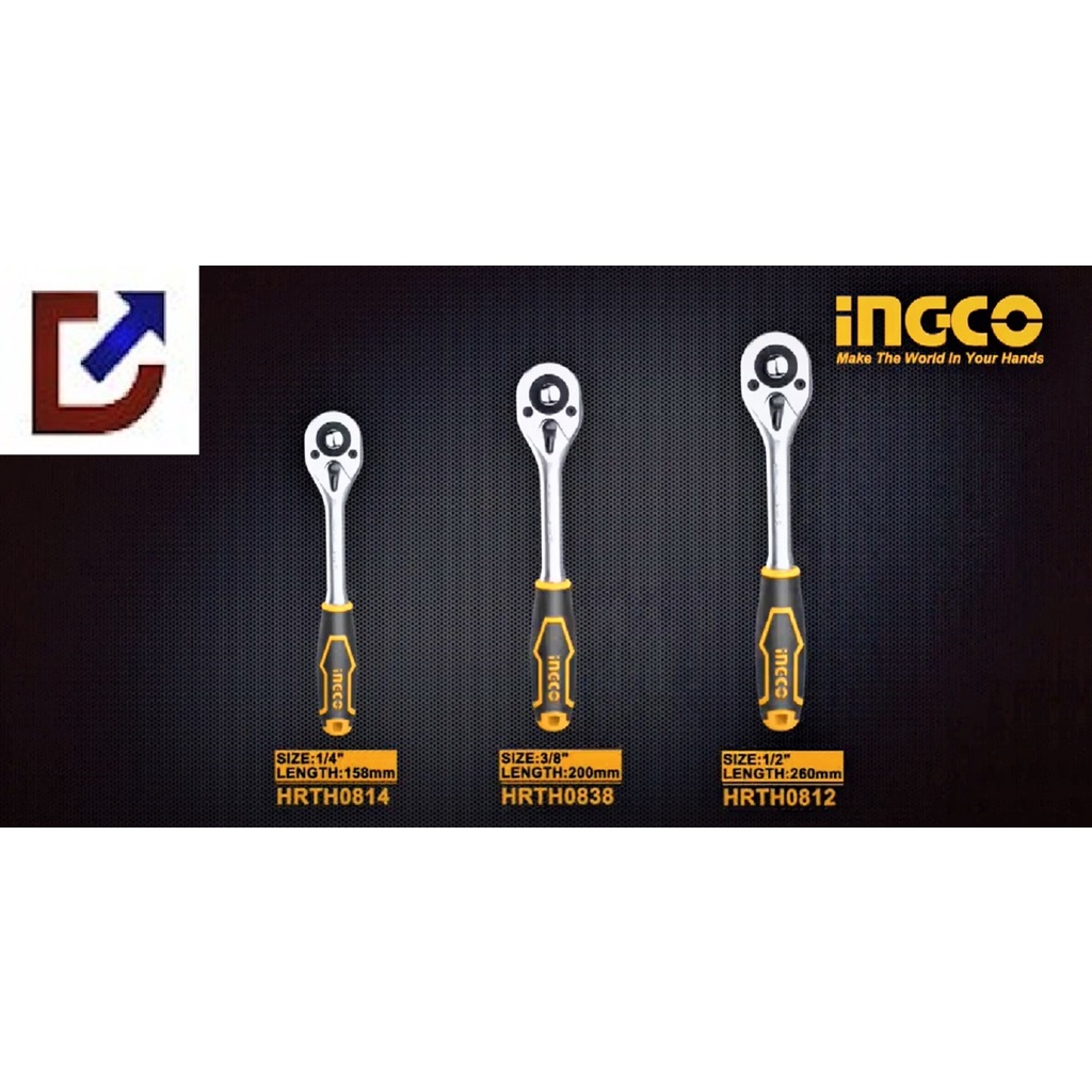 INGCO RATCHET HANDLES 45T (HRTH0812 1/2inch260mm), (HRTH0838 3 ...