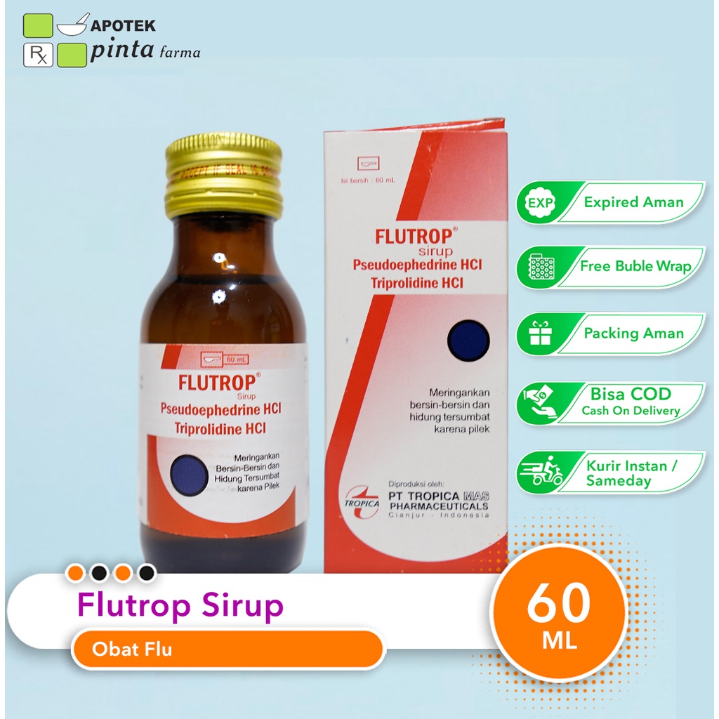 Flutrop Syrup 60 ml Relieves sneezing and stuffy nose. | Shopee Singapore