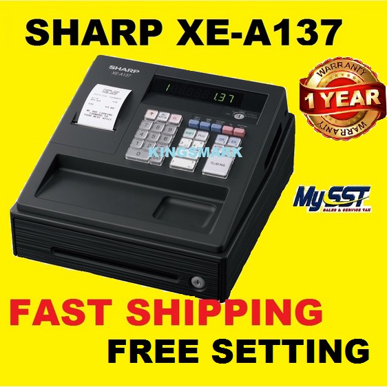 SHARP XEA137 / 137 CASHIER MACHINE CASH REGISTER COUNTER FULLSET