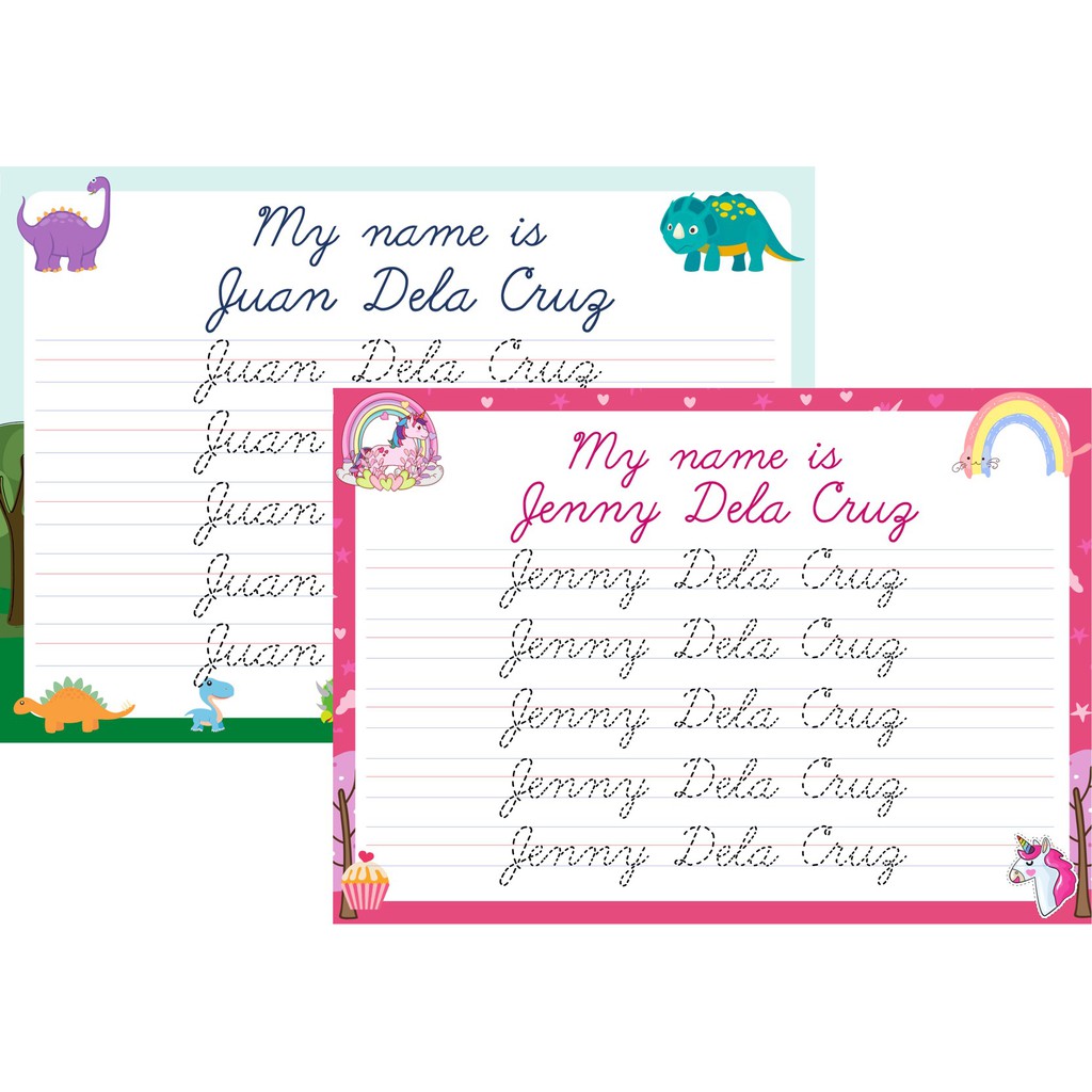 Cursive Name and Alphabet Tracing Mat/ Laminated 250 microns thick A4