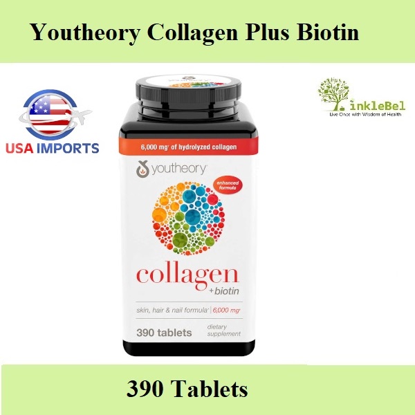 Youtheory Collagen Plus Biotin, 390 Tablets