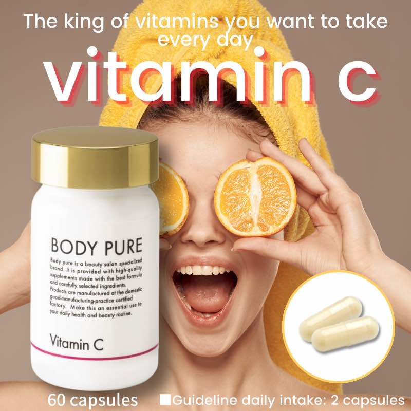 Vitamin C Supplement BODY PURE Vitamin C 60 capsules 100 Authentic