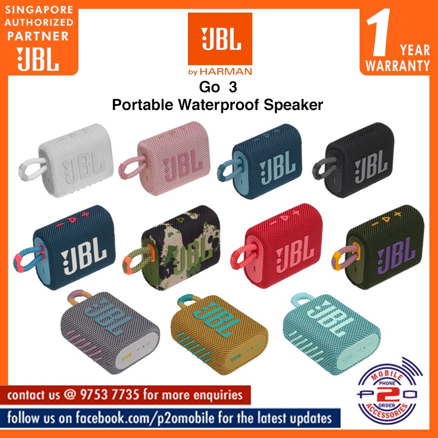 New JBL Go 3 Portable Waterproof and Dustproof Wireless Speaker - Gray  JBLGO3