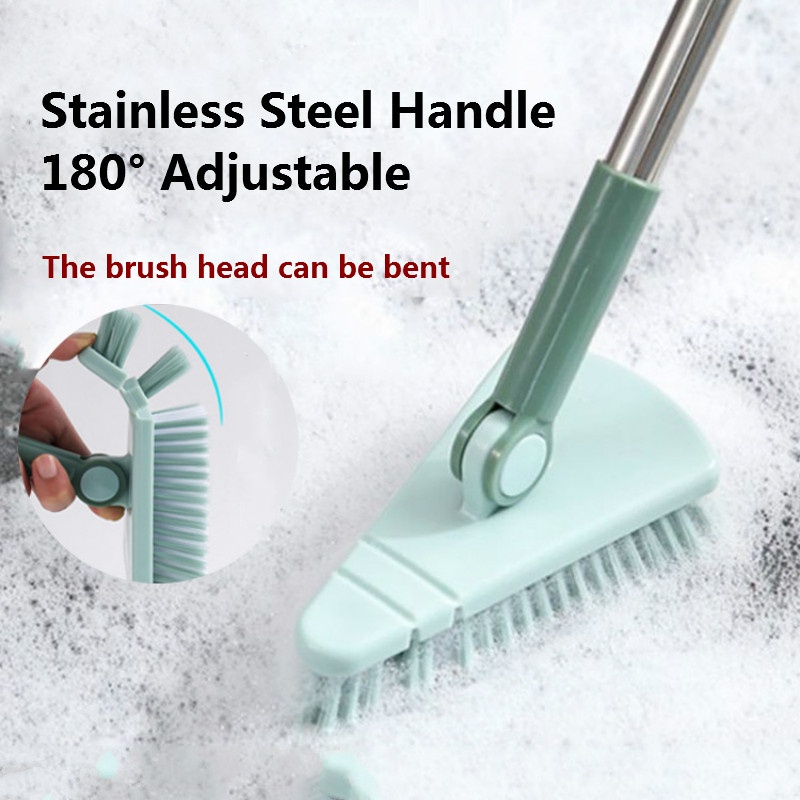 Stainless Steel Long Handle Brush Bristles Bathroom Floor Ceramic Tile ...