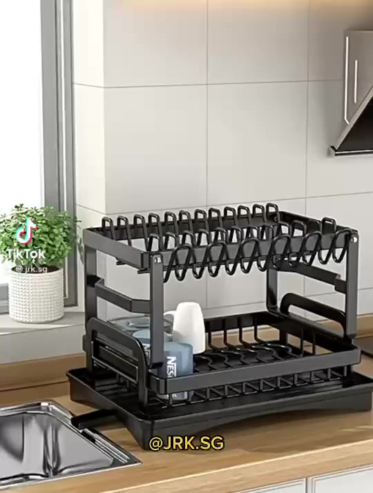 🇸🇬 Nordic Kitchen Drying Dish rack / Minimalist Organizer Furniture ...