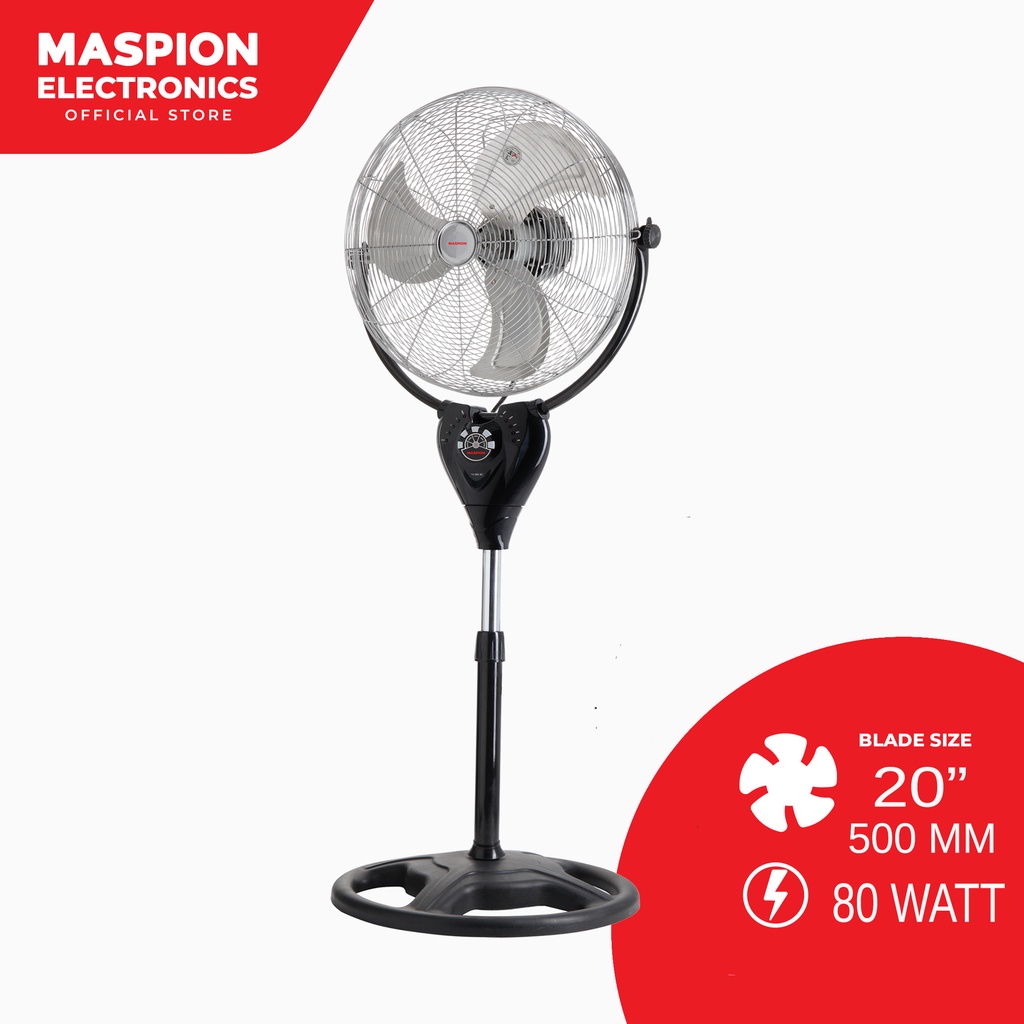 Maspion Power Stand Fan Kipas Angin Berdiri 20 Inch PW-2001 RC - Gambar 2