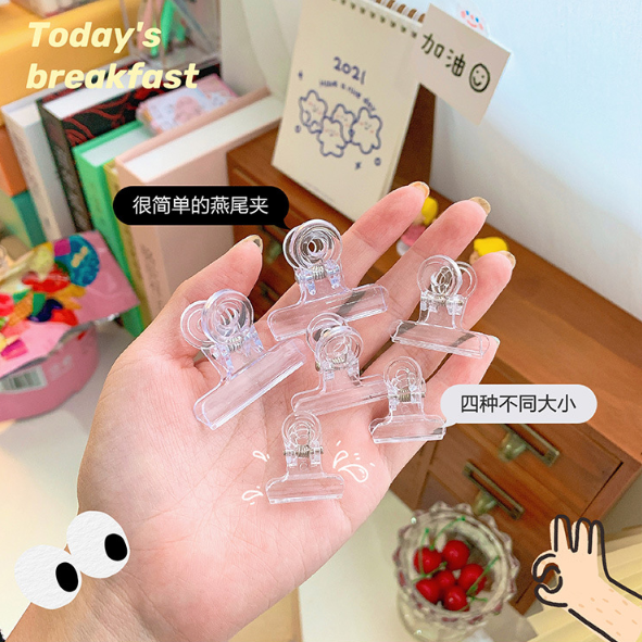 10pcs Acrylic transparent clip /Bulldog Clip/Binder Clip/Tail Clip