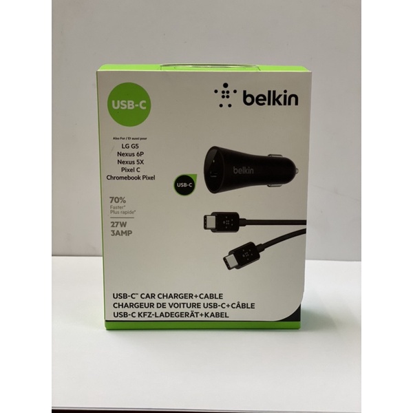 Belkin USB-C Car Charger+Cable