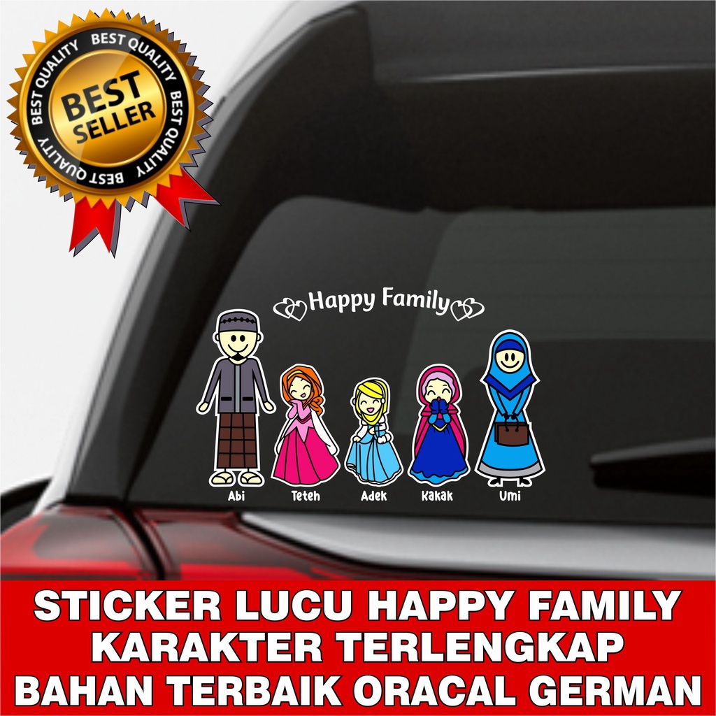 CUTE HAPPY FAMILY CAR STICKERS Colorful FAMILY Sticker/s Family Car ...