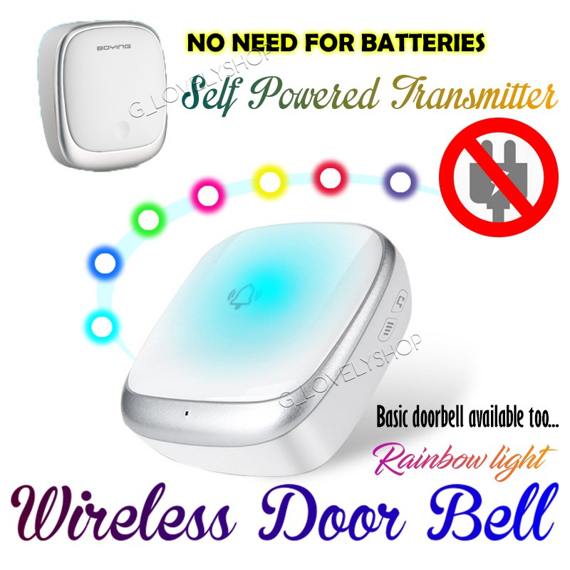 Wireless Rainbow Light Energy doorbell. NO NEED BATTERIES