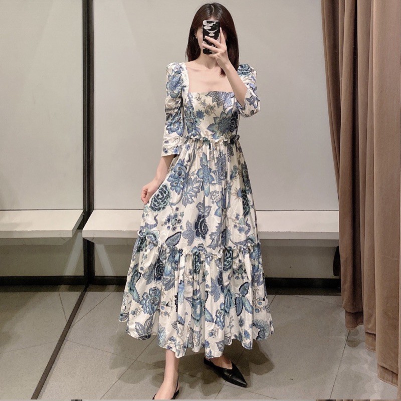 Sweetheart elegant floral midi dress (3016) | Shopee Singapore