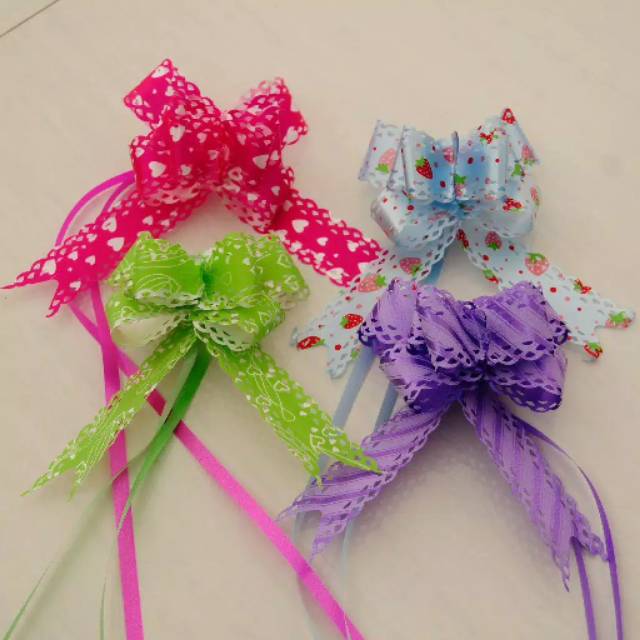10 PULL PARCEL RIBBONS / JUMBO MOTIF DRAWING RIBBONS 50 MM = 75 CM ...