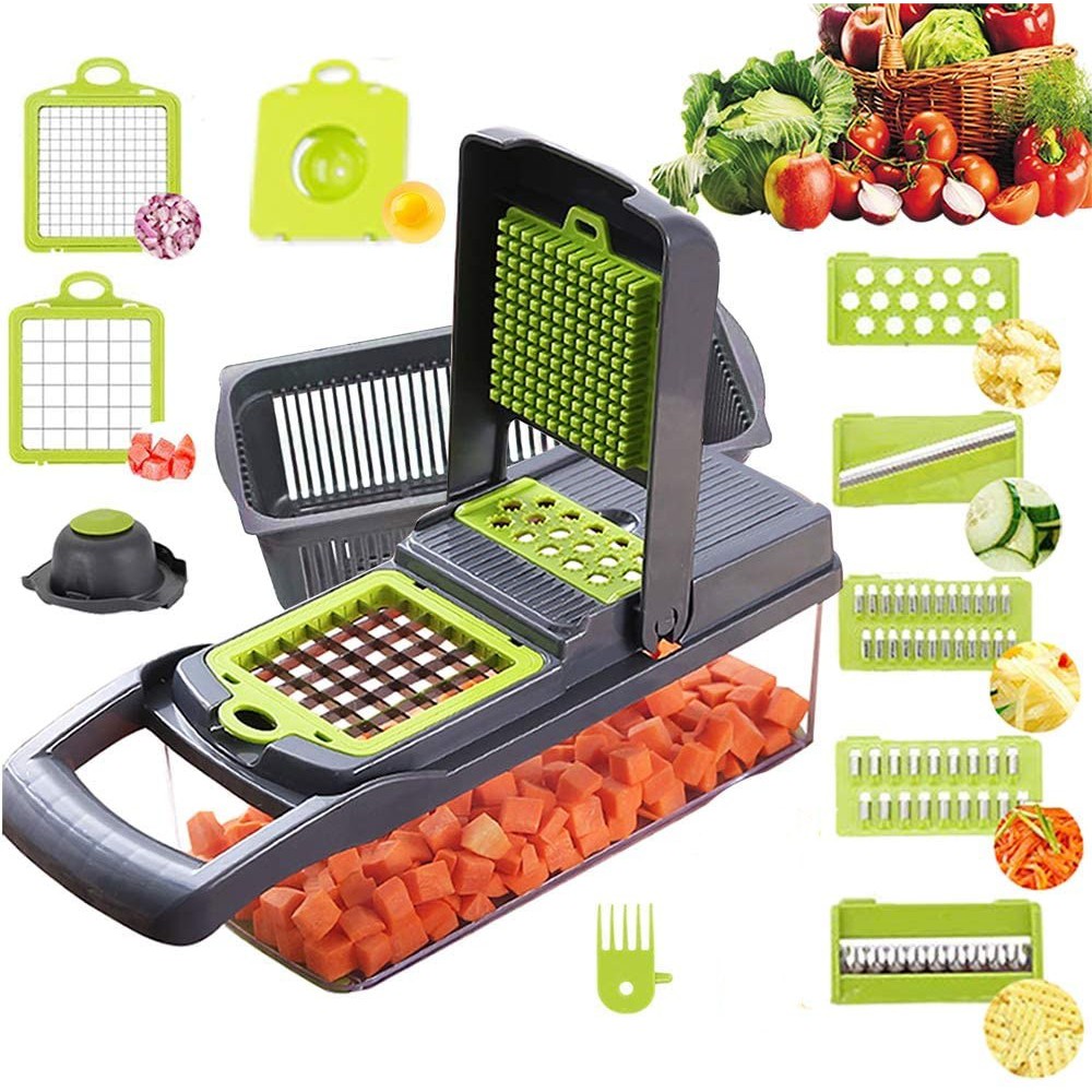 Vegetable Chopper Mandoline Slicer, 11 in 1 Multi-Function Vegetable and  Fruit Chopper, Kitchen Multi-Function Diced Vegetable Artifact Potato