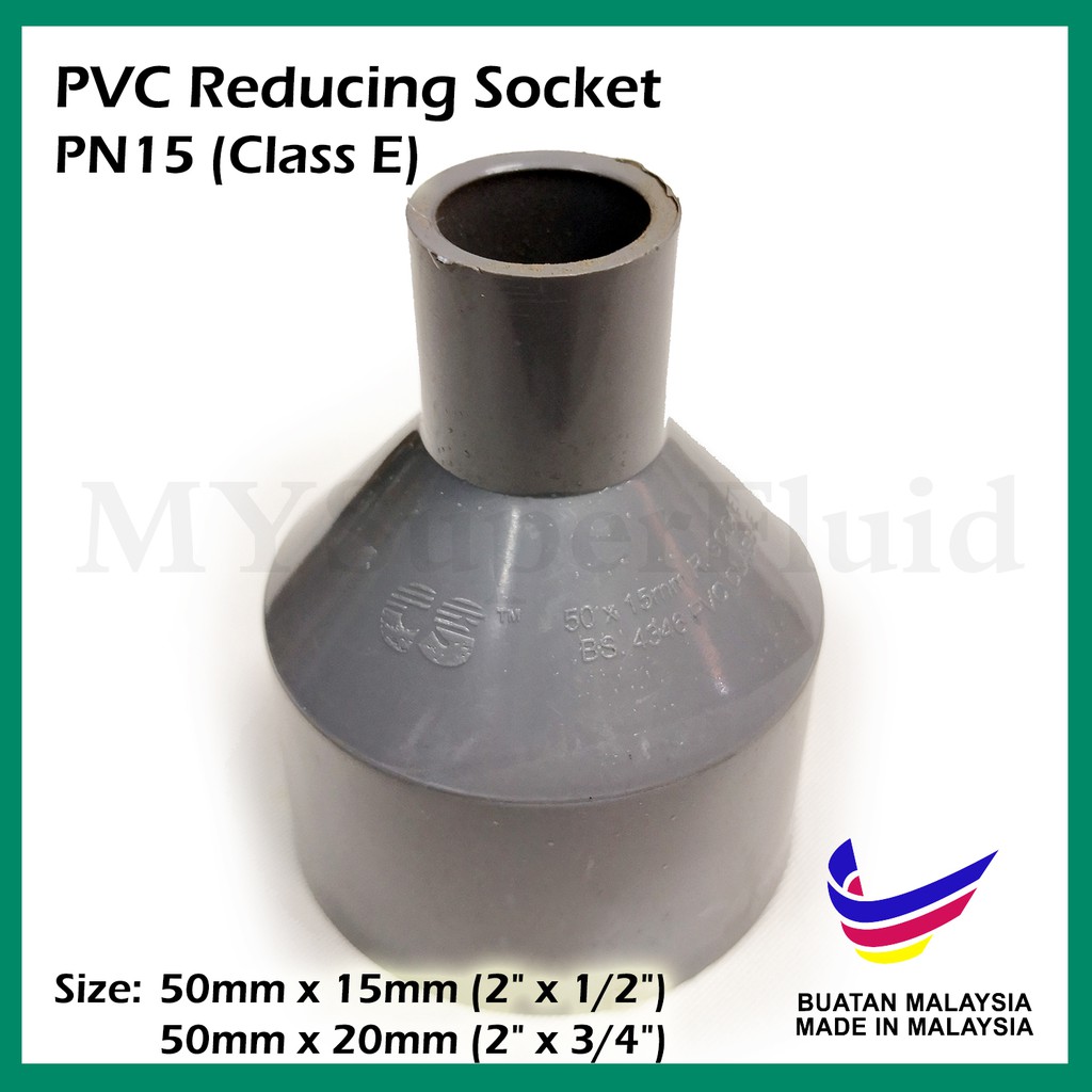 CS PVC Fitting Reducing Socket PN15/ Class E (50mm x 15mm) (50mm x 20mm ...