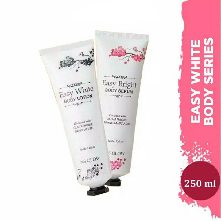  Ms Glow Easy White Body Lotion Bright Serum Series Handbody Whitening