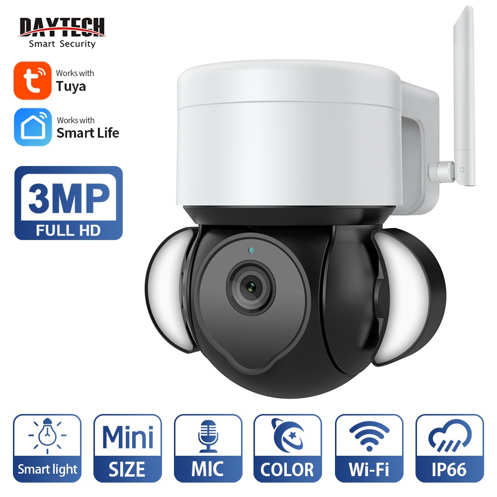 DAYTECH Tuya Camera Wireless IP Camera Outdoor CCTV Waterproof IP66 3MP ...