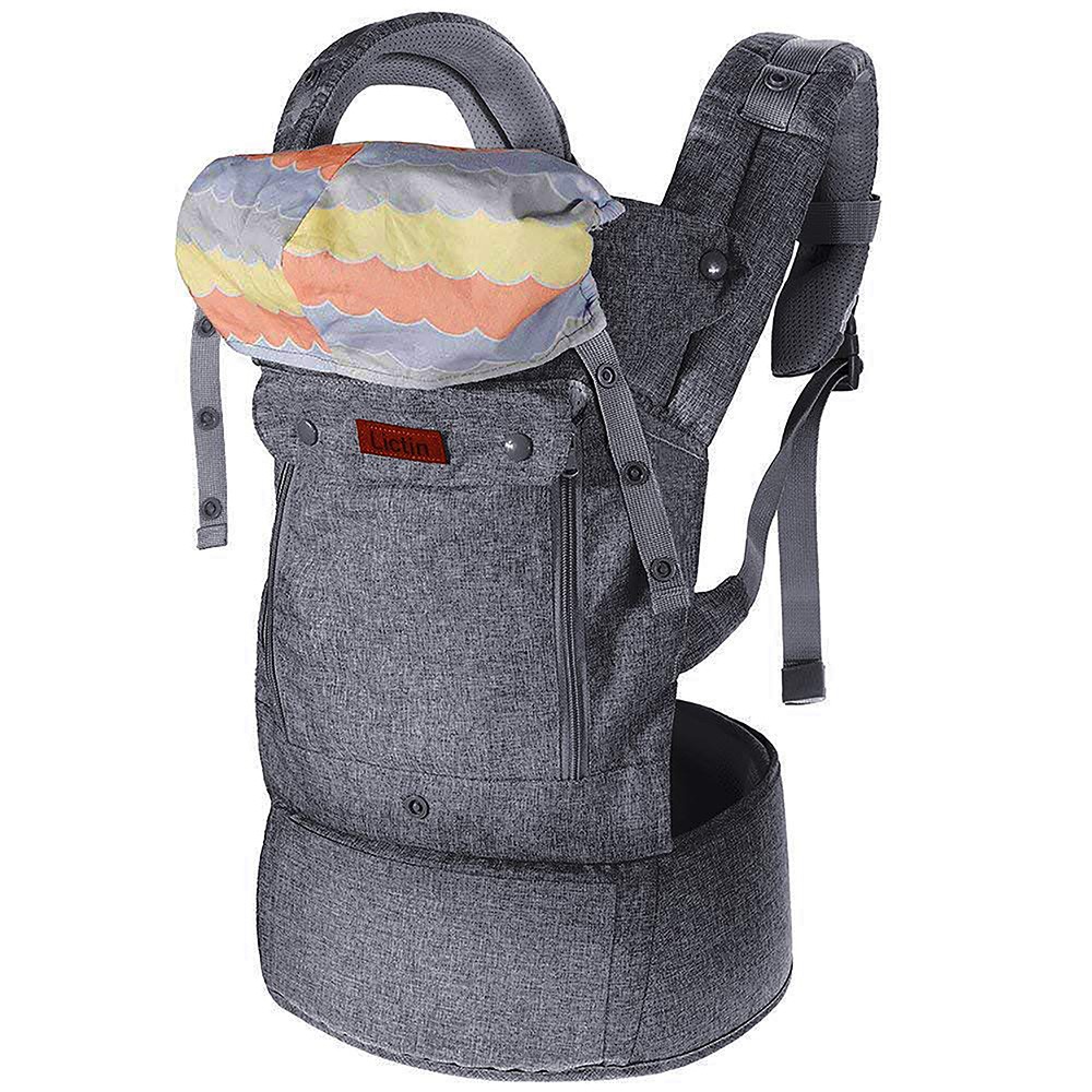 Porte-bébé Ergonomique Kinderkraft Porte Bébé Ergonomique Kinderkraft NINO - 3 Mois à 20kg - Position M Hanches - Ventre Ou Dos Gris écharpe De Portage Réglable