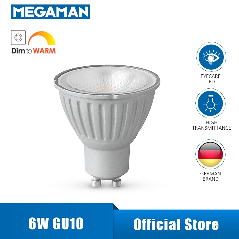 Megaman Led Dim To Warm 6w Gu10 2800k Warm White 35d Ideal Replacement