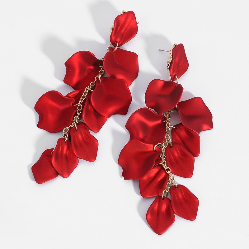 Red on sale flower earrings