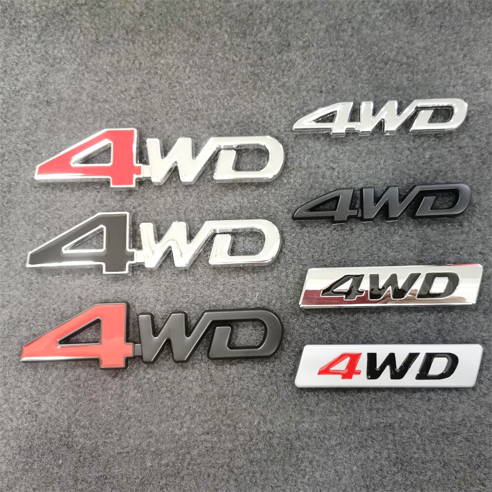 4WD 3D Aluminum Car Stickers Modified Car Modifying Labels Emblem Logo ...