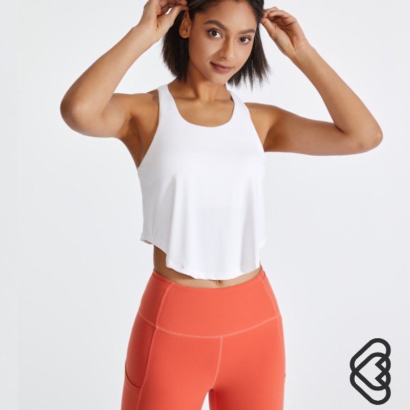 FENIN Padded Sports Tank Top High Shockproof  Running Gym Crop Top