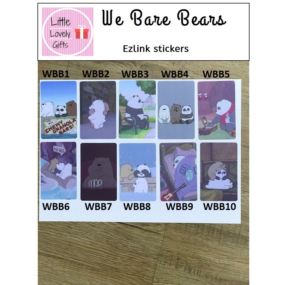 We Bare Bears Ezlink stickers (Rough surface) (Buy 3 get 1 free. Can ...