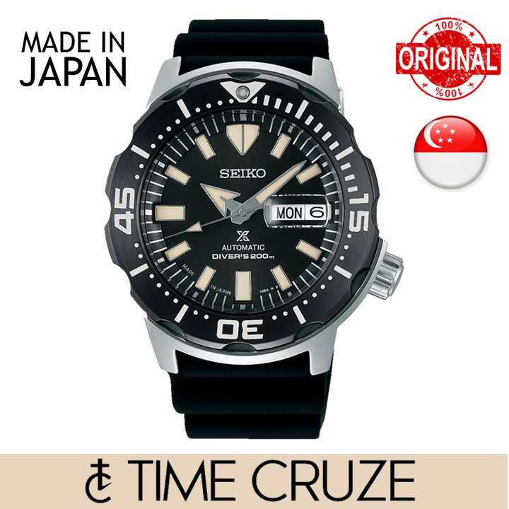 Time Cruze Seiko SRPD27J Prospex Japan Made Automatic Divers Black Silicone Strap Men Watch SRPD27 SRPD27J1