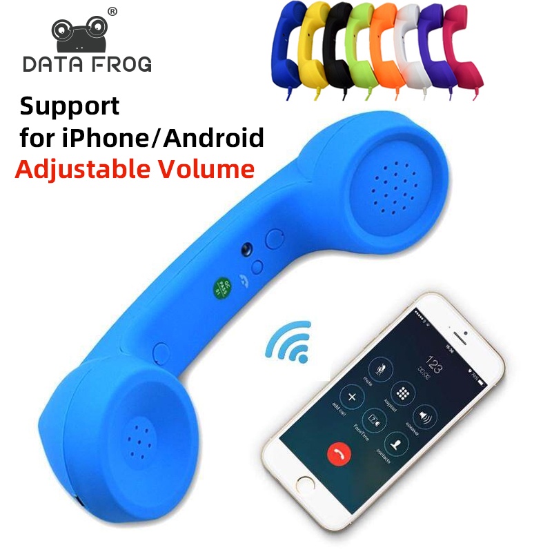 Frog data wireless retro telephone handset and 3.5mm mic wired ...