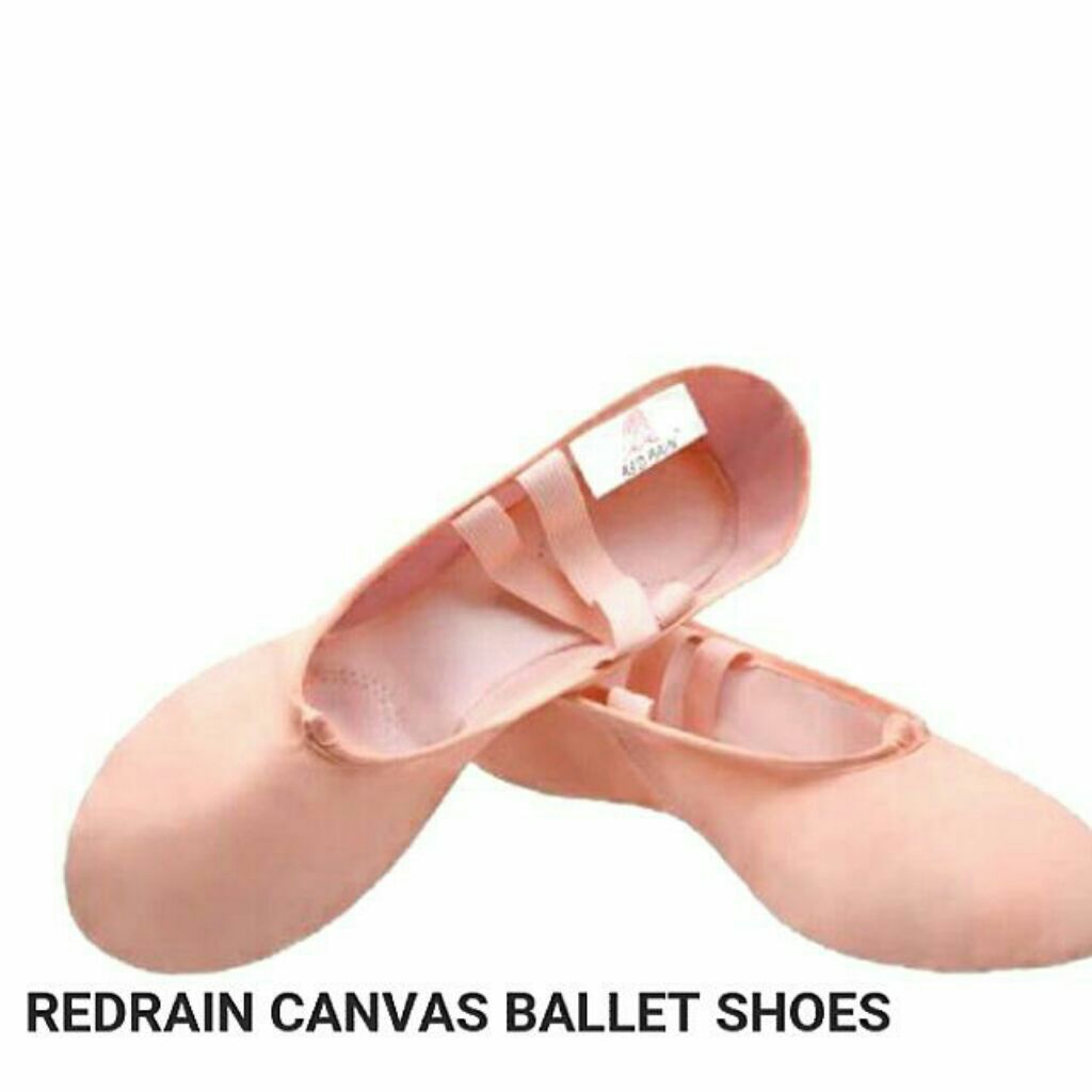 Red canvas deals ballet shoes