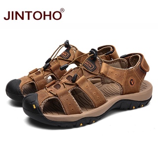 Genuine Leather Men Sandals Casual Leather Sandals For Men Beach Male ...