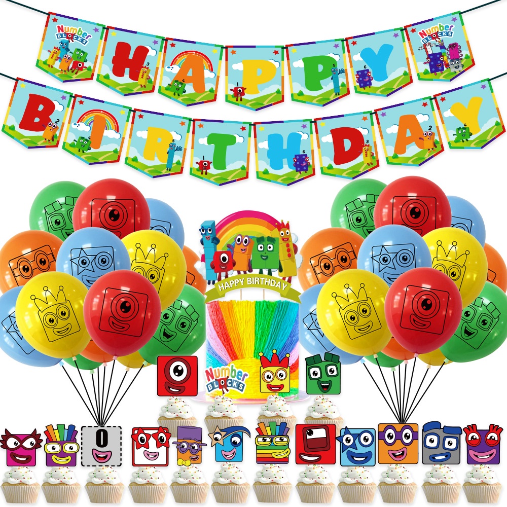 New Style Numberblocks Happy Birthday Party Decorations Number Blocks ...