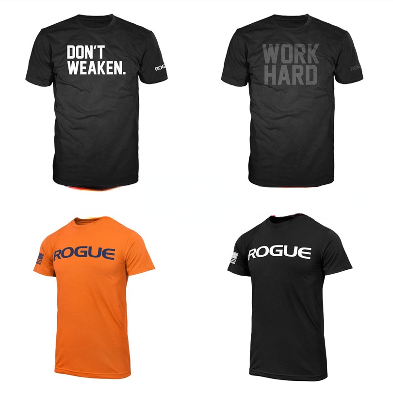 ROGUE men's T-shirt sports fitness leisure CrossFit training comfortable  skin-friendly short-sleeved men's cotton