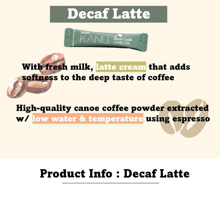 [Kanu] Decaf Stick Decaffeinated Coffee Decaf Instant Powder Mix ...