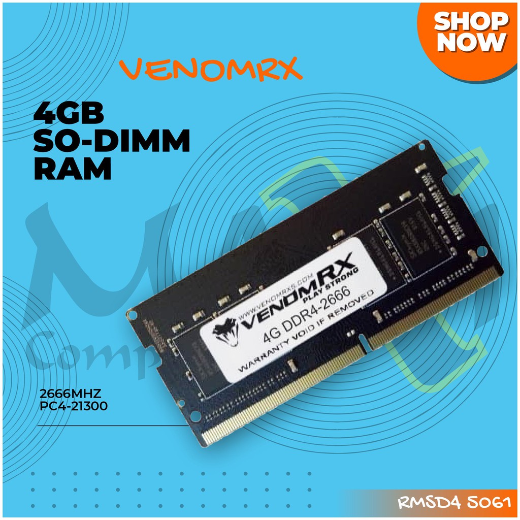 MEMORY RAM Laptop Venom RX 4gb ddr4 2666 sodim | Shopee Singapore