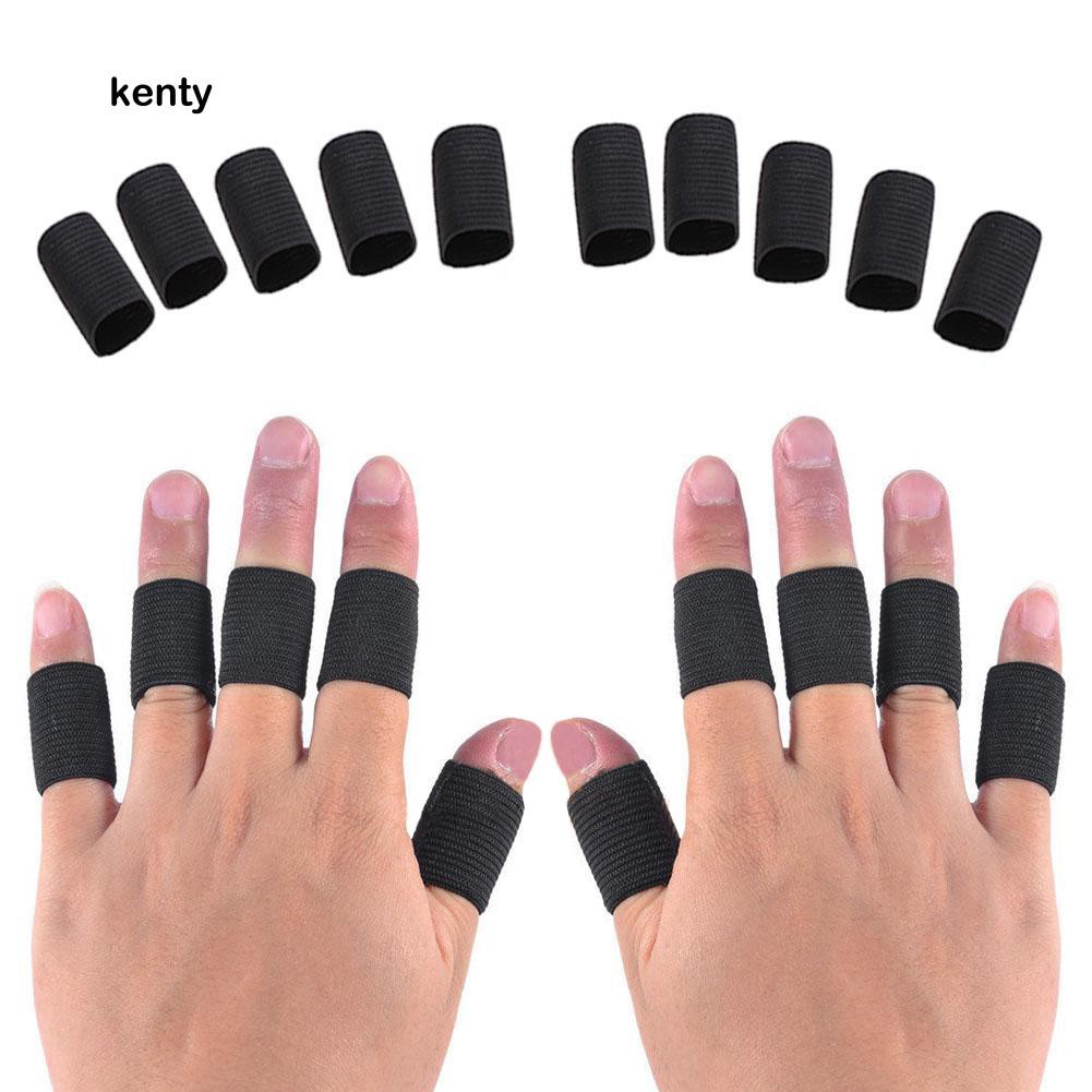 KT★10Pcs Stretchy Finger Protector Sleeve Support Arthritis Sport Aid Straight Wrap