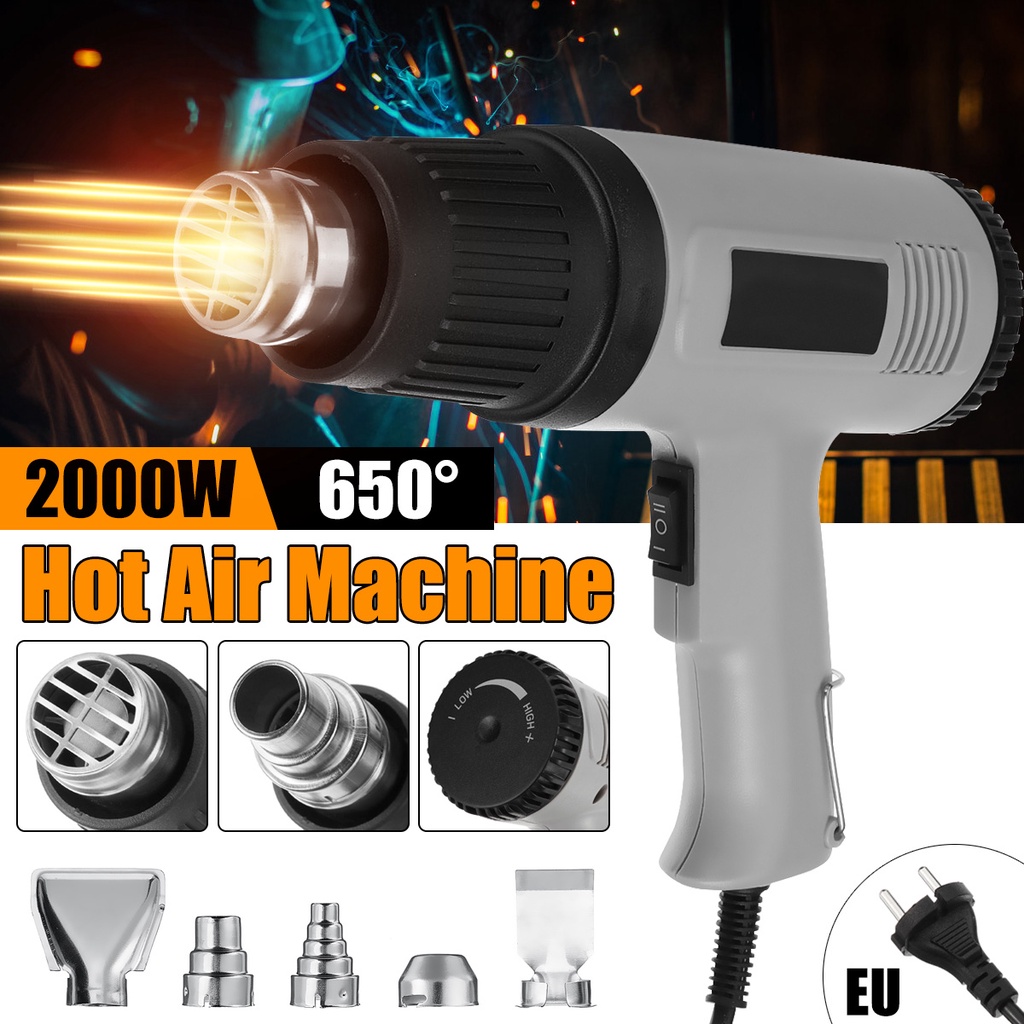 2000W 1800W Industrial Electric Hot Air Guns Variable Temperature Heat