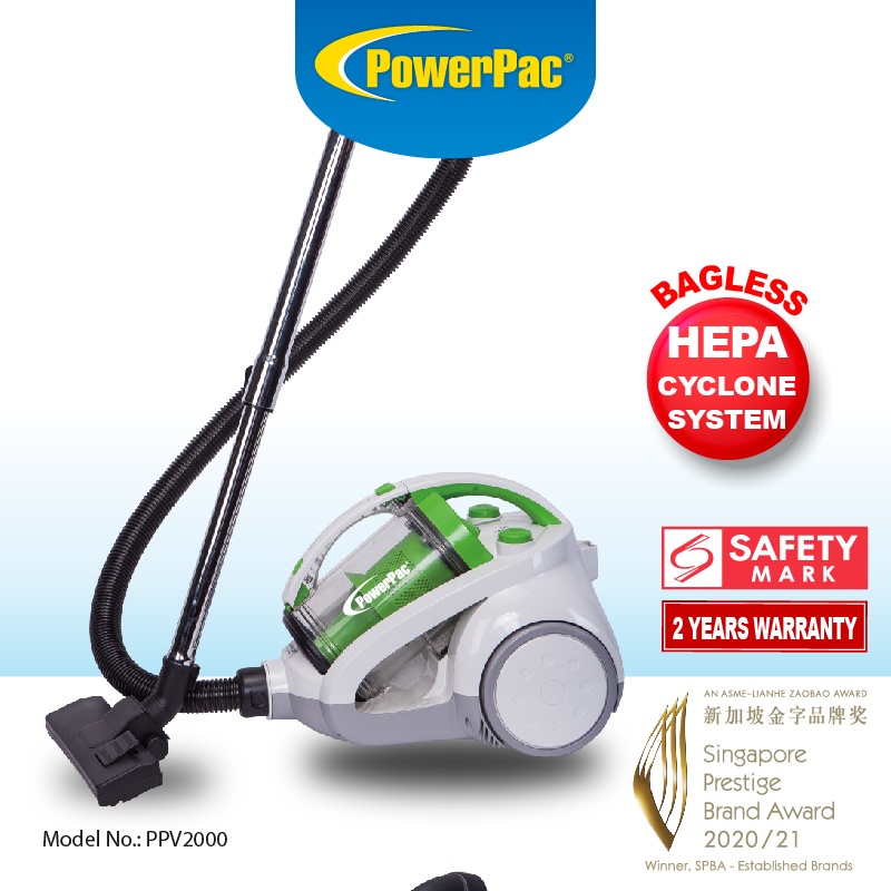 PowerPac Bagless Vacuum Cleaner, Cyclone Vacuum Cleaner with HEPA ...