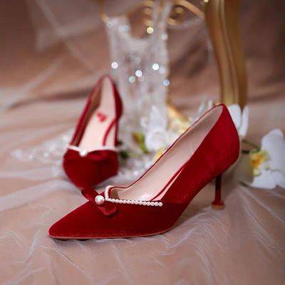 Red and sale white wedding shoes