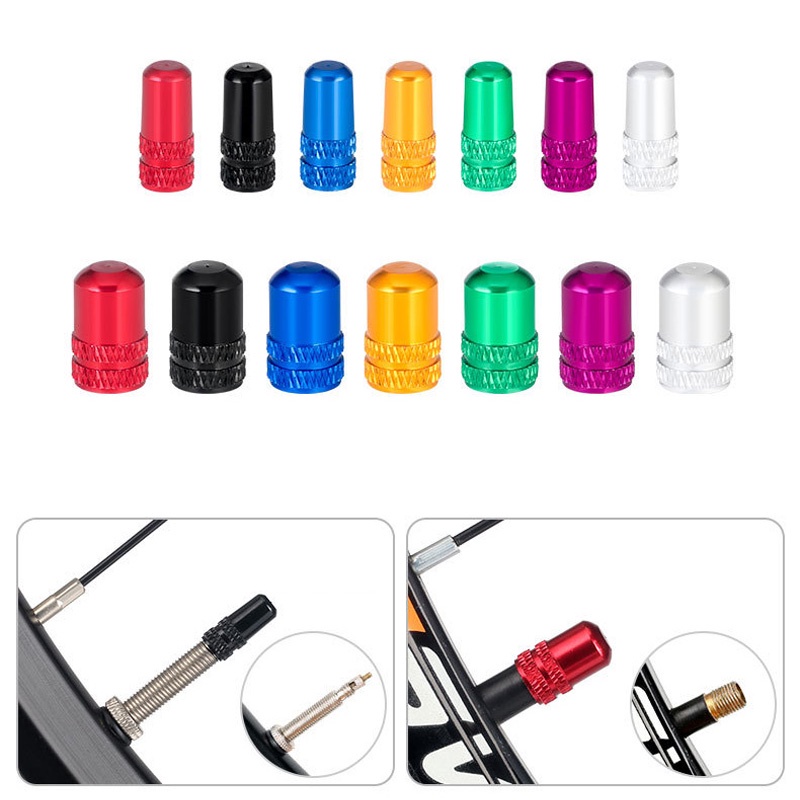 Aluminum Bicycle Tire Valve Cap Schrader Presta Valve Cap Bike Tire Caps With Vacuum Tire Law Mouth Nut Cycling Accessories Shopee Singapore