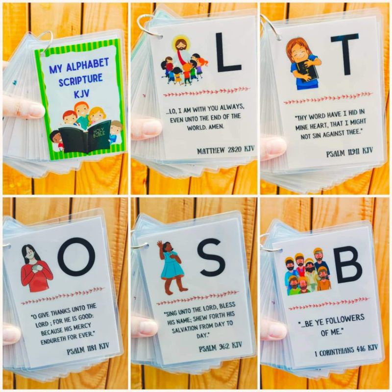 alphabet scripture bible memory verse flash cards laminated | Shopee ...