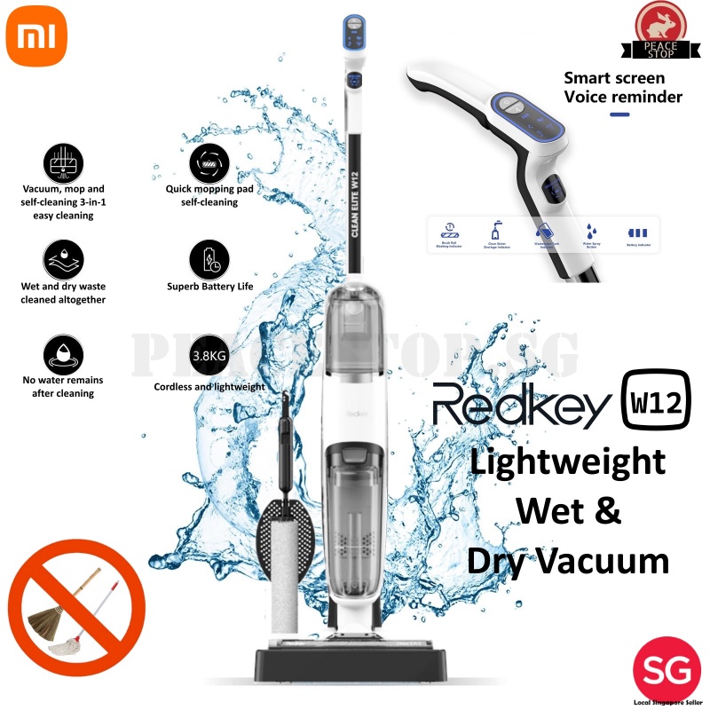 Xiaomi Redkey W12 Portable Lightweight Wet & Dry 3 in 1 Cordless Vacuum Mop Stick Smart Handheld
