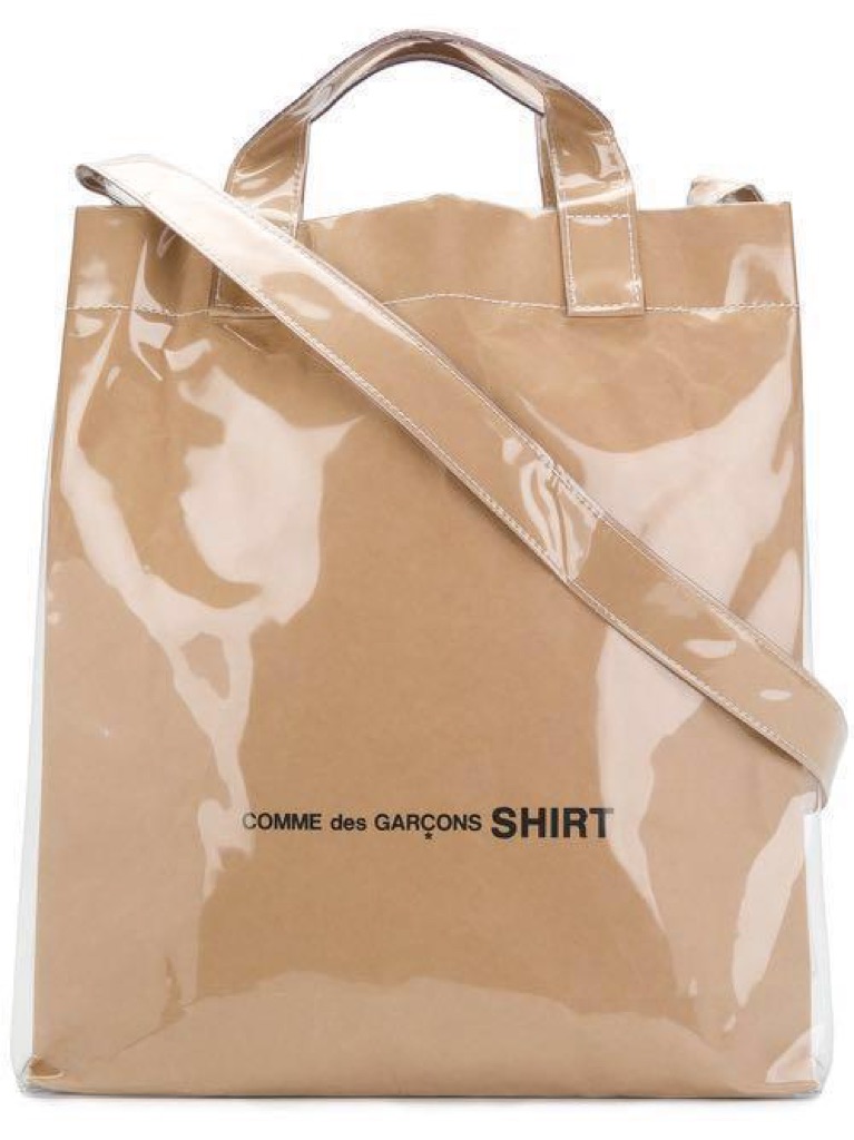 COMME DES GARcONS SHIRT PVC Paper Tote Bag